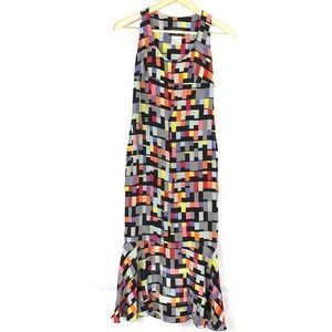 CHANEL Geometric 2001 Maxi Dress Sleeveless Rainbow Logo Long Women 4 VINTAGE